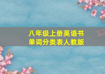 八年级上册英语书单词分类表人教版