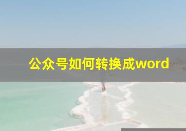 公众号如何转换成word