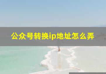 公众号转换ip地址怎么弄