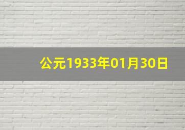 公元1933年01月30日