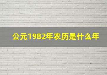 公元1982年农历是什么年