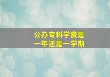 公办专科学费是一年还是一学期