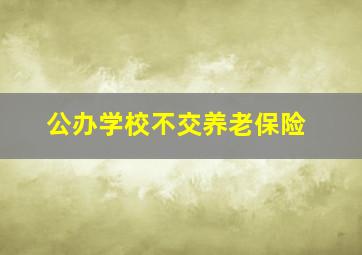 公办学校不交养老保险