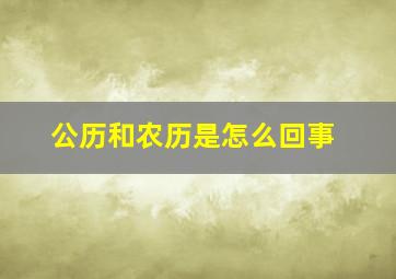 公历和农历是怎么回事