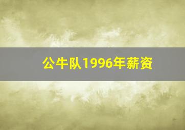 公牛队1996年薪资