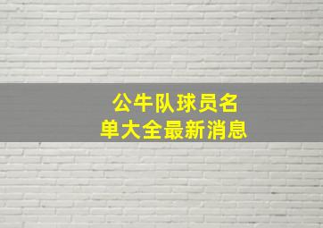 公牛队球员名单大全最新消息