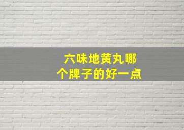 六味地黄丸哪个牌子的好一点