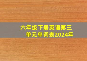 六年级下册英语第三单元单词表2024年