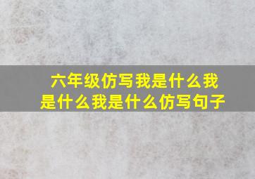 六年级仿写我是什么我是什么我是什么仿写句子