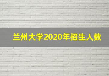 兰州大学2020年招生人数