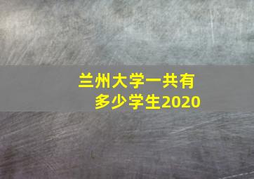 兰州大学一共有多少学生2020