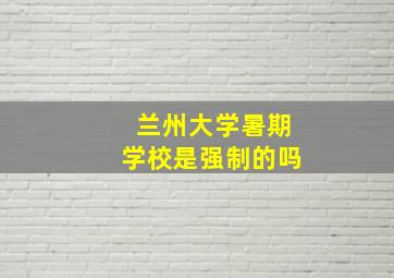 兰州大学暑期学校是强制的吗