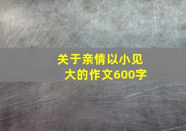 关于亲情以小见大的作文600字