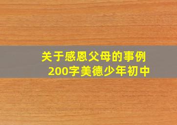 关于感恩父母的事例200字美德少年初中