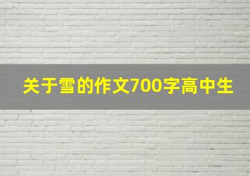 关于雪的作文700字高中生