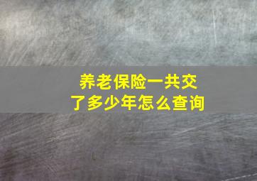 养老保险一共交了多少年怎么查询