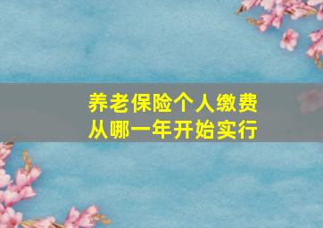 养老保险个人缴费从哪一年开始实行