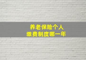 养老保险个人缴费制度哪一年