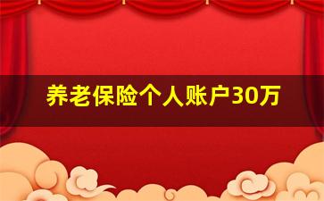 养老保险个人账户30万