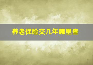 养老保险交几年哪里查