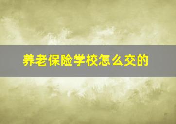 养老保险学校怎么交的