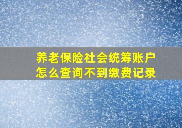 养老保险社会统筹账户怎么查询不到缴费记录