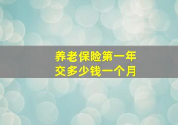 养老保险第一年交多少钱一个月