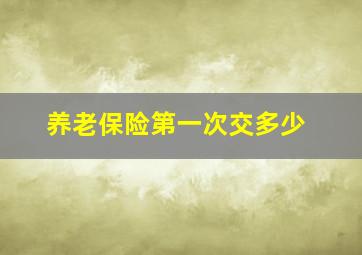 养老保险第一次交多少