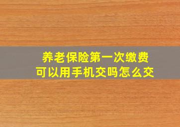 养老保险第一次缴费可以用手机交吗怎么交