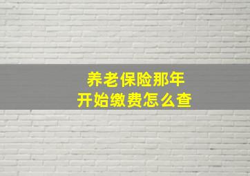 养老保险那年开始缴费怎么查