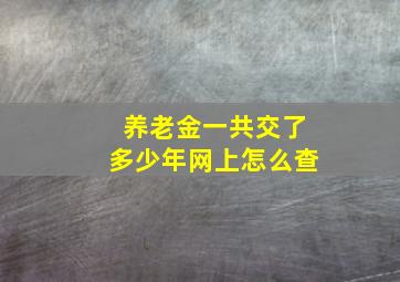 养老金一共交了多少年网上怎么查