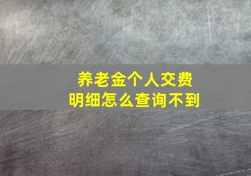 养老金个人交费明细怎么查询不到