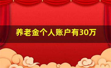 养老金个人账户有30万