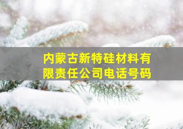 内蒙古新特硅材料有限责任公司电话号码