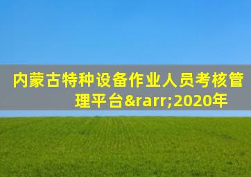 内蒙古特种设备作业人员考核管理平台→2020年