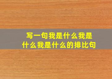 写一句我是什么我是什么我是什么的排比句