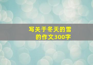 写关于冬天的雪的作文300字