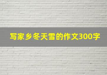 写家乡冬天雪的作文300字