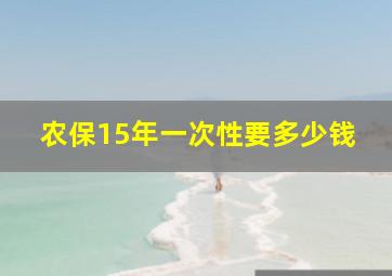 农保15年一次性要多少钱