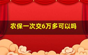 农保一次交6万多可以吗