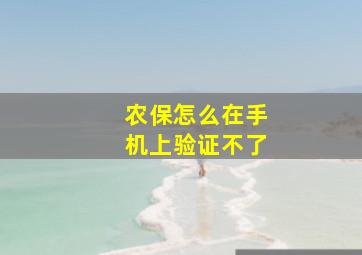 农保怎么在手机上验证不了