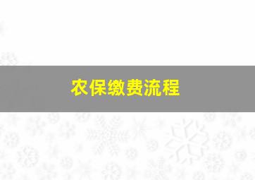 农保缴费流程