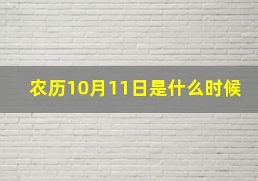 农历10月11日是什么时候