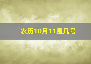 农历10月11是几号