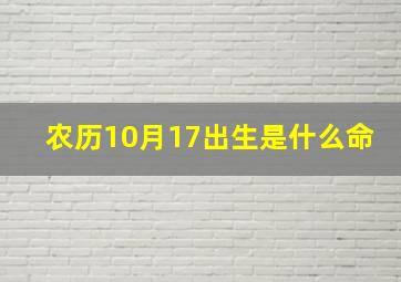 农历10月17出生是什么命