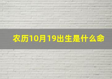 农历10月19出生是什么命