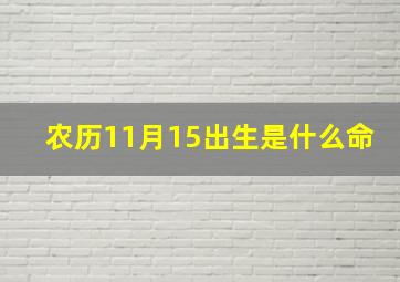 农历11月15出生是什么命