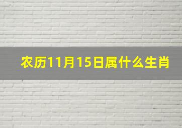 农历11月15日属什么生肖