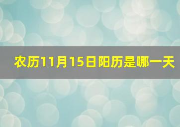 农历11月15日阳历是哪一天