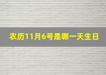 农历11月6号是哪一天生日